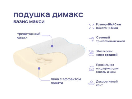 Одеяло Димакс Овечья шерсть всесезонное + 2 подушки Димакс Базис Макси 1473